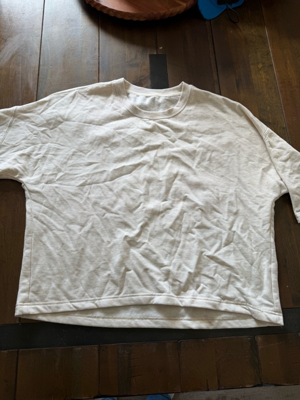 RBX Cream Boxy Short-Sleeve Sweatshirt